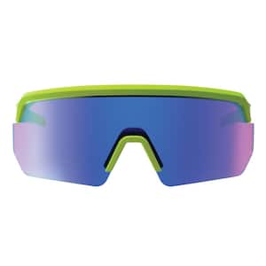 Skullerz AEGIR 55018 Blue Anti-Scratch and Enhanced Anti-Fog Mirrored Lens Safety Glasses, Sunglasses