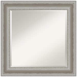 Medium Square Antique Silver Metallic Beveled Glass Modern Mirror (25.5 in. H x 25.5 in. W)