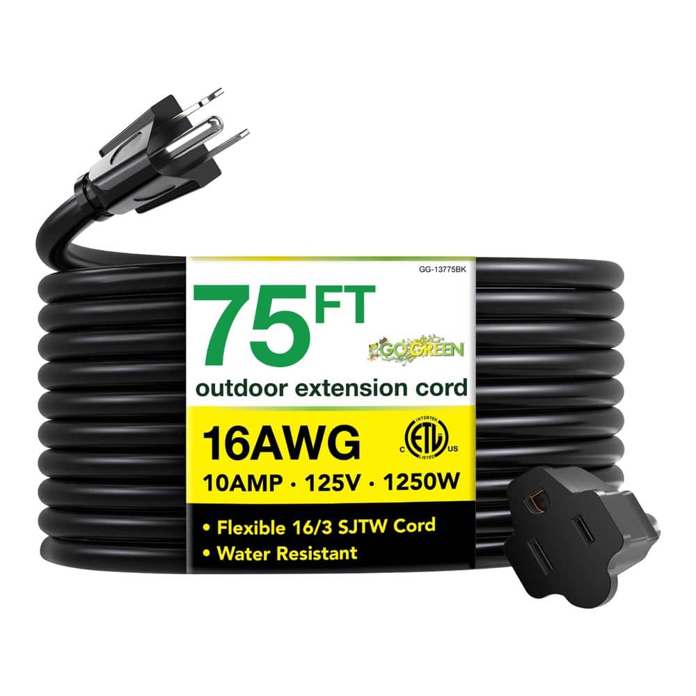 75 ft. 16/3 SJTW Outdoor Extension Cord, Black price history on PriceWatchPro