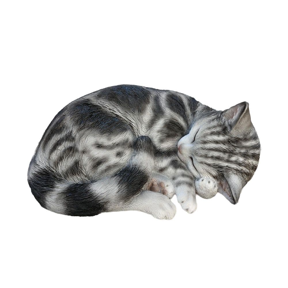 Tabby Dreams: Enchanting Black Polyresin Sleeping Cat Figurine price history on PriceWatchPro
