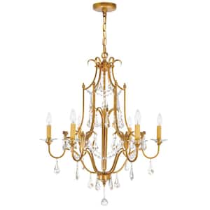 Electra 6 Light Up Chandelier With Oxidized Bronze Finish