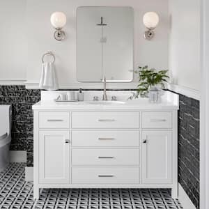 Bristol 54 in. W x 21.5 in. D x 34.5 in. H Freestanding Bath Vanity Cabinet without Top in White