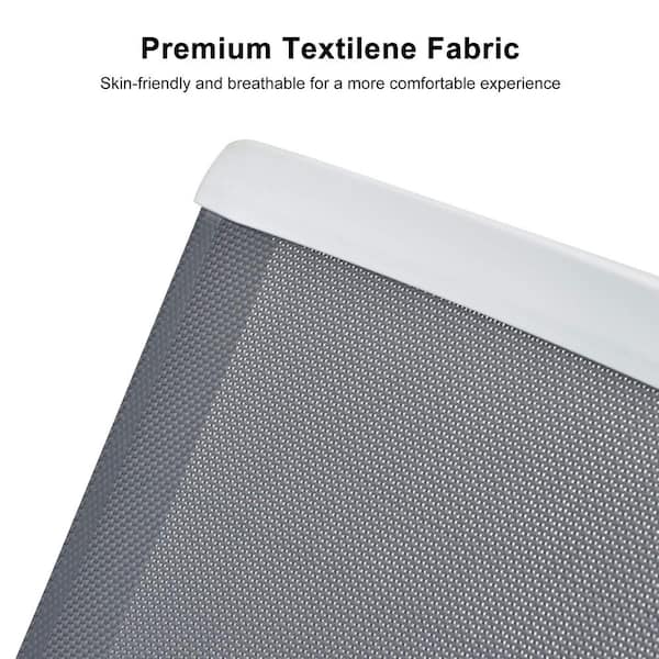 3-Pieces Patio Chaise Lounge Chair Set Outdoor Plastic Chairs for Outside Beach in-Pool Lawn Poolside, Light Grey