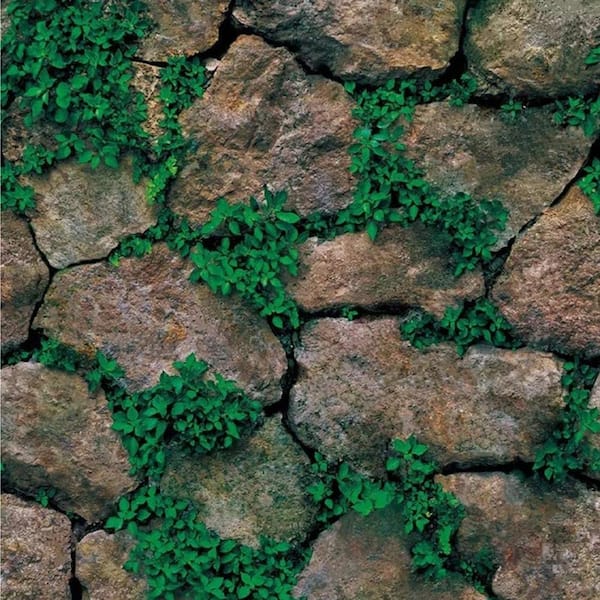 Brown and Green Brick Self-Adhesive Removable Peel and Stick Wallpaper Roll