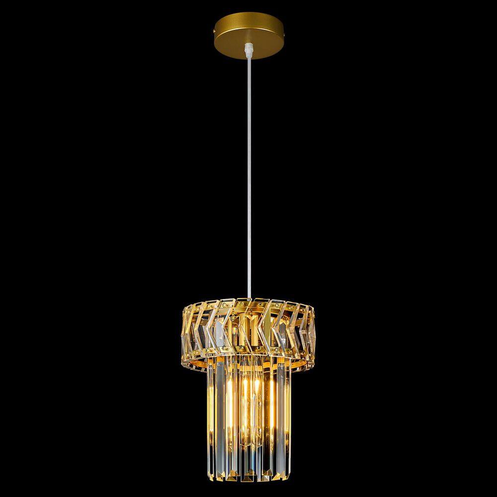 Home Lighting 40-Watt 1 Light Gold Finish Pendant Lighting Fixture with Glass Crystal Shade and no Bulds Included price history on PriceWatchPro