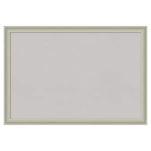 Florence Silver Framed Grey Corkboard 26 in. x 18 in Bulletin Board Memo Board