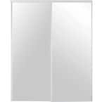 72 in. x 80 in. 230 Series Steel White Mirror Sliding Door