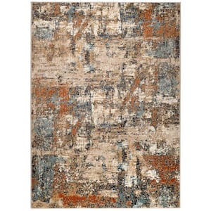 Allure 8 ft. X 10 ft. Orange Abstract Area Rug