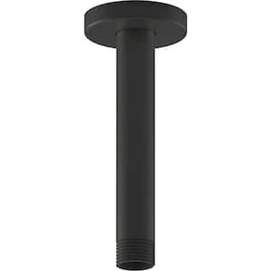 Statement 6 in. Ceiling-Mount Rain Head Shower Arm and Flange in Matte Black