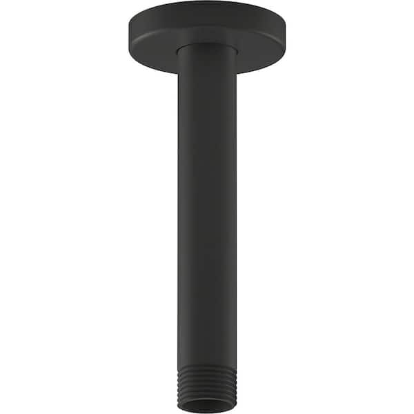 KOHLER Statement 6 in. Ceiling-Mount Rain Head Shower Arm and Flange in Matte Black