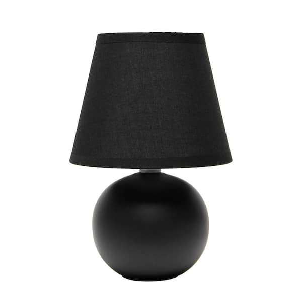 Round Prism Mini Table Lamp With Matching Fabric Shade Black