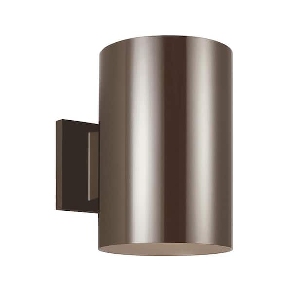 Generation Lighting Outdoor Cylinders Bronze Outdoor Integrated LED Wall Lantern Sconce