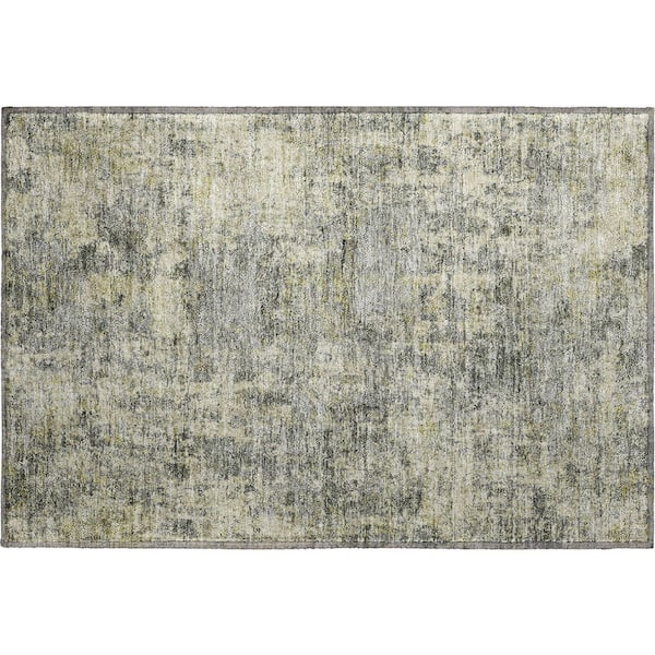 Mayfield Premium Machine Washable Abstract AMF2061 Pewter 2 ft. x 3 ft. Accent Rug