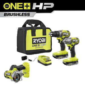 ONE+ HP 18V Brushless Cordless 2-Tool Combo Kit w/(2) 2.0 Ah Batteries, Charger, Bag, and Compact Cut-Off Tool
