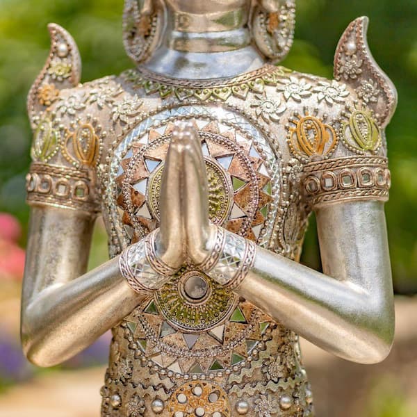 Zaer Ltd. International 25.6 in. Tall in Silver Polyresin Thai