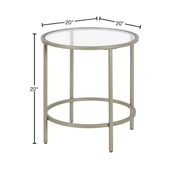 glass brushed nickel end tables