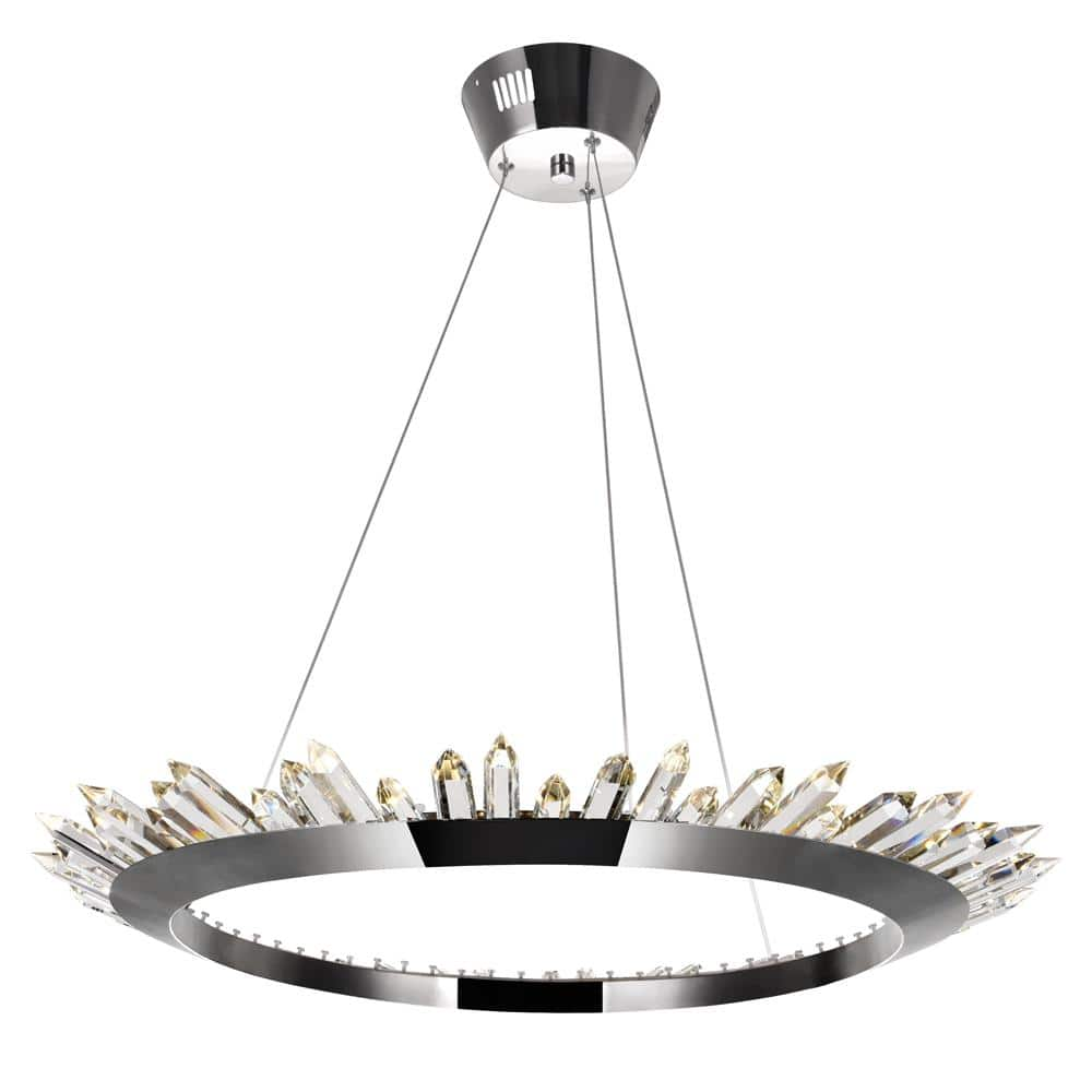 CWI Lighting Arctic Queen LED Up Chandelier With Polished Nickel Finish