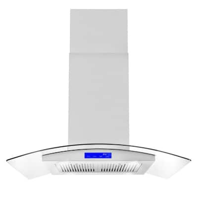 36 in. 450 CFM Ducted Wall Mount with LED Light Range Hood in Stainless Steel