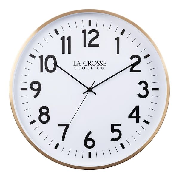 La Crosse Clock 19 in. Callahan Metal Silent Sweep Analog Quartz Wall Clock