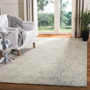 Abstract Green/Ivory 4 ft. x 4 ft. Diamond Geometric Square Area Rug