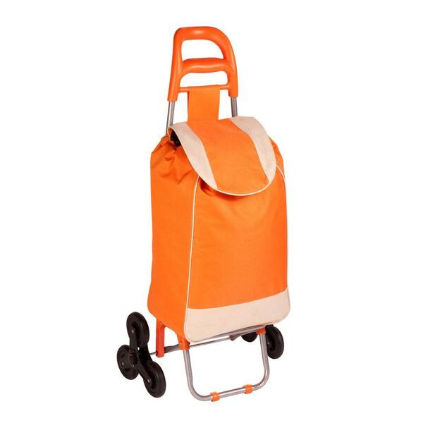 Honey-Can-Do Bag Cart in Orange with Tri-Wheels