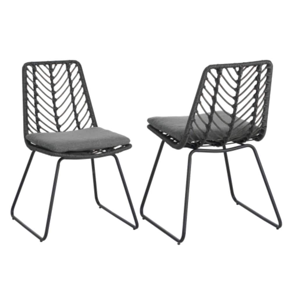 2-Piece Iron Outdoor Lounge Chair with Gray Cushions, Water Resistant price history on PriceWatchPro