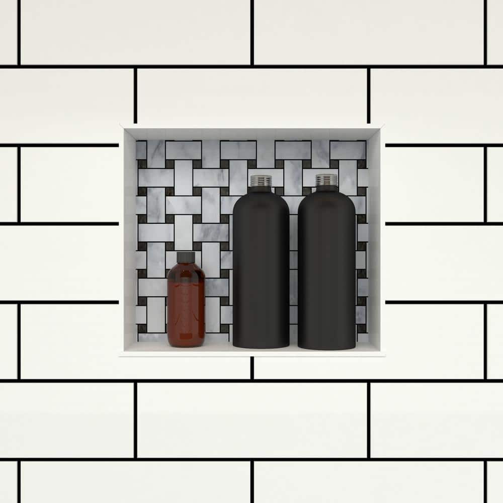 Black Tileable Plastic Freestanding Shower Niche