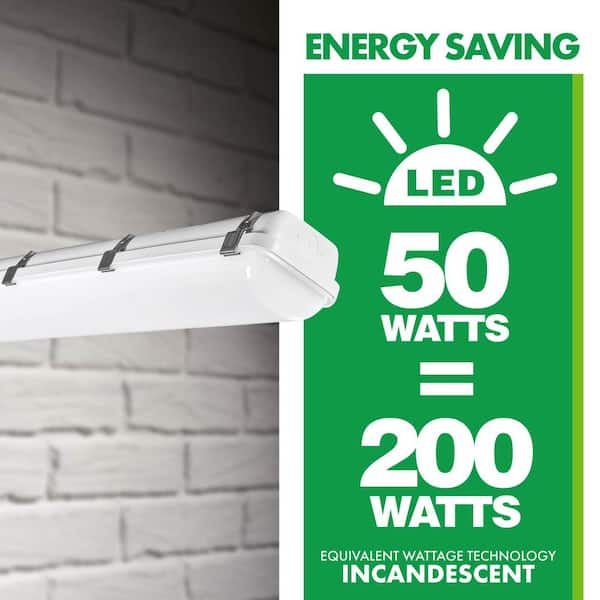 LEDone 4 ft. 50-Watt 6775 Lumens Dimmable White Vapor Tight
