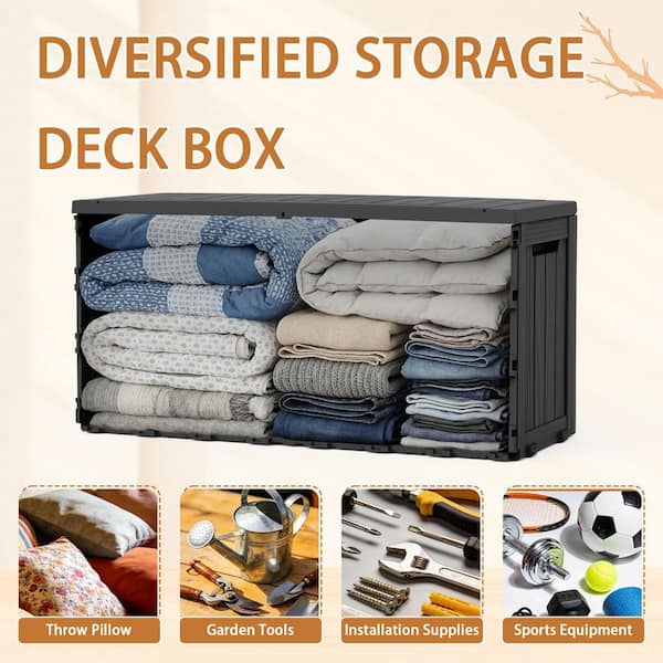 75 gal. Deck Box Black 46.06 in. x 21.06 in. x 21.65 in. CW322A
