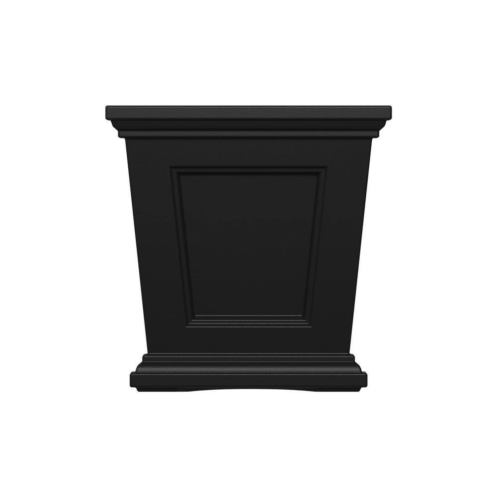 Black 17" Self-Watering Square Resin Planter