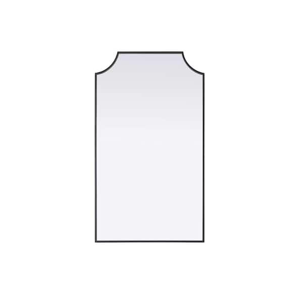 Black 24 in. W x 42 in. H Rectangle Wall Mirror
