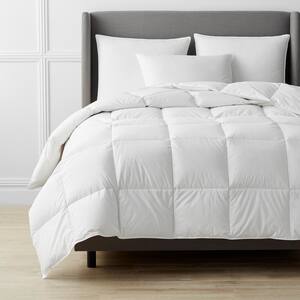 Medium Warmth White Full Down Comforter with Organic Cotton Cover