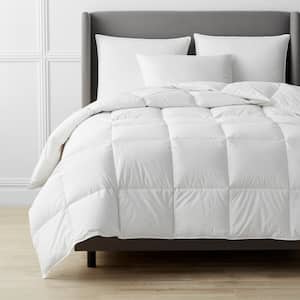 Medium Warmth White Twin Down Comforter with Organic Cotton Cover