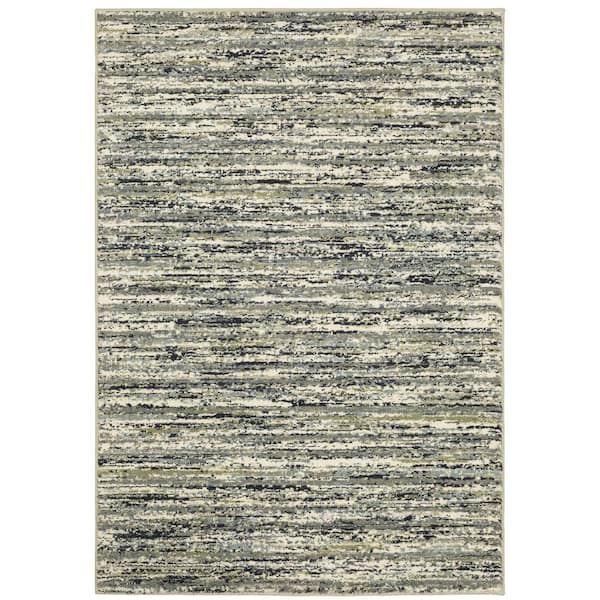 AVERLEY HOME Sienna Blue/Green 4 ft. x 6 ft. Industrial Abstract Distressed Striped Polypropylene Indoor Area Rug