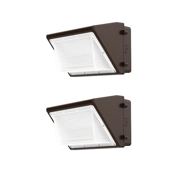 Commercial Electric 200-Watt Equivalent Integrated Outdoor LED Wall Pack, 3300 Lumens, Outdoor Security Lighting (2-Pack)