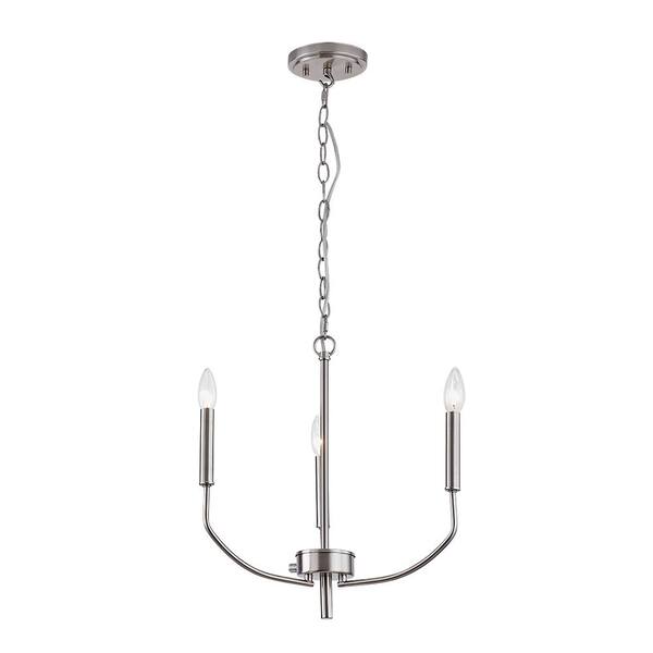 Home Decorators Collection Athens Three Lights Chandelier Modern Brushed Nickel Finish