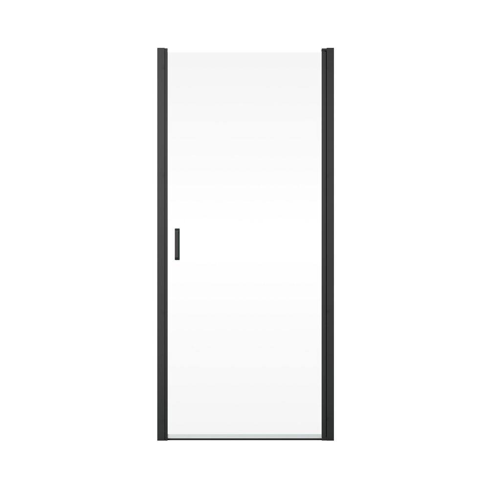 34 in. W x 72 in. H Pivot Semi-Frameless Shower Door in Matte Black Finish with Clear Glass price history on PriceWatchPro