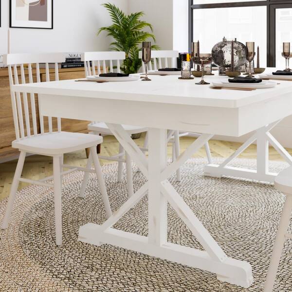 Wood and discount white dining table