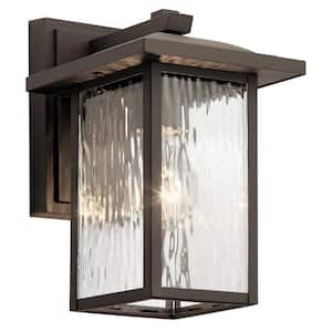 Capanna 10.25 in. 1-Light Olde Bronze Outdoor Hardwired Wall Lantern Sconce with No Bulbs Included (1-Pack)
