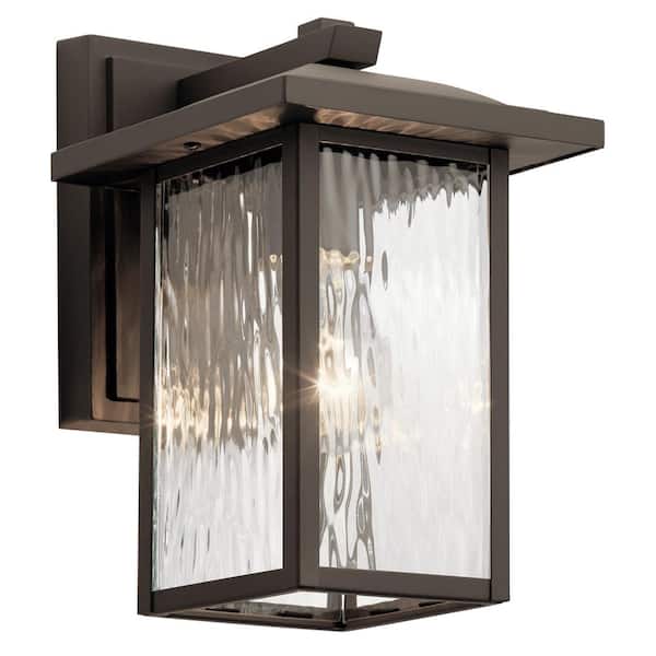 KICHLER Capanna 10.25 in. 1-Light Olde Bronze Outdoor Hardwired Wall Lantern Sconce with No Bulbs Included (1-Pack)