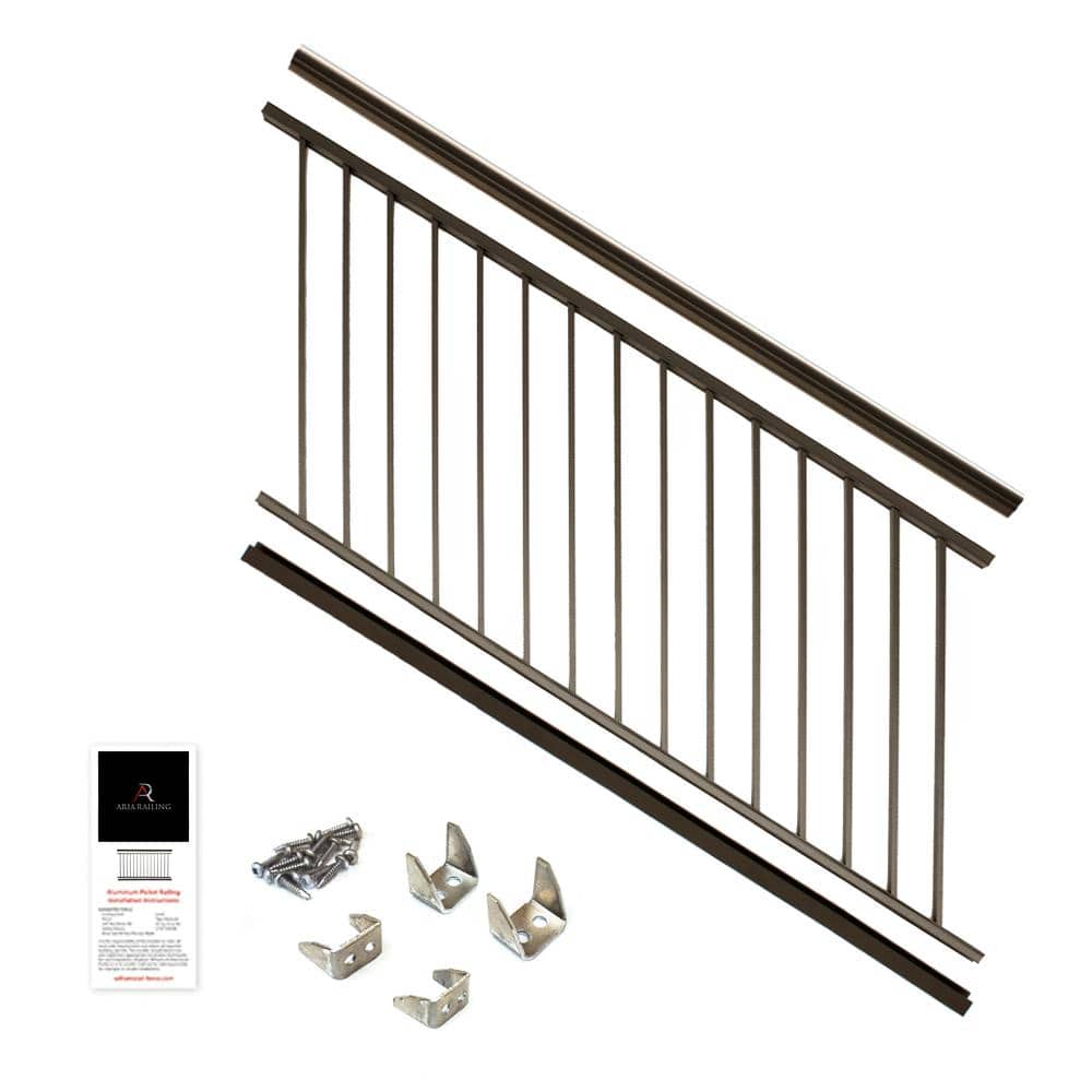 42 in. x 69.43 in. Bronze Powder Coated Aluminum Preassembled Deck Stair Railing price history on PriceWatchPro