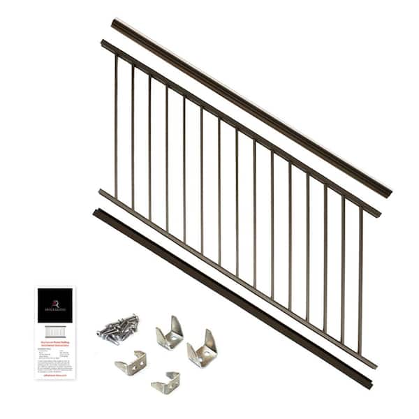 Aria Railing 42 in. x 69.43 in. Bronze Powder Coated Aluminum Preassembled Deck Stair Railing