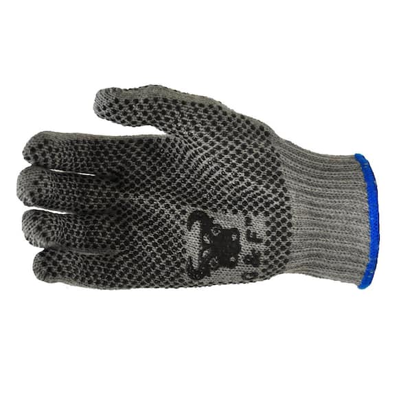 PVC Dot Knit Gloves Double-Sided Black Gripping Strength Extra Large 1 Dozen 