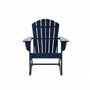 Mason Navy Blue Adirondack HDPE Plastic Outdoor Rocking Chair
