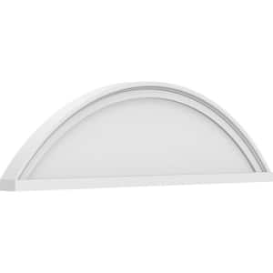 36 in. W x 10 in. H x 2 in. P Segment Arch Smooth Signature Urethane Pediment, Primed Tan