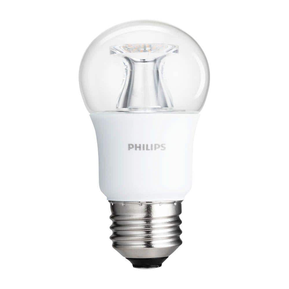 Sanctie voldoende Koppeling Philips 40-Watt Equivalent A15 Dimmable LED Light Bulb Soft White Clear  Multipurpose Energy Star with Warm Glow Light 462465 - The Home Depot