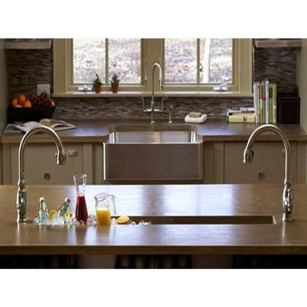 Undermount Stainless Steel Rectangular 42 in. x 8-1/2 in. x 6 in. Bar Island Single Bowl Kitchen Sink