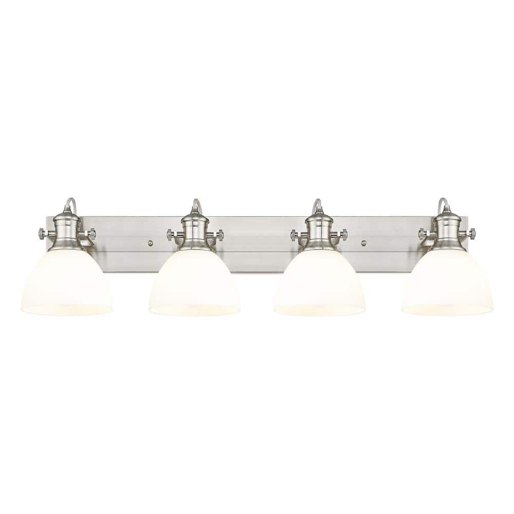 Hines 8.25 in. 4-Light Silver Vanity Light with Opal Glass price history on PriceWatchPro