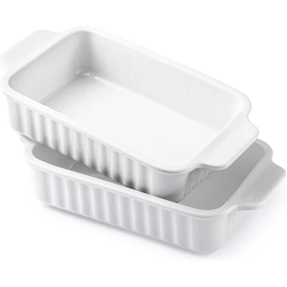 Ceramic Baking Dish Set 30 Oz Rectangular Small Casserole Pan with Double Handles for Lasagna Roasting Gratin 2-Pack price history on PriceWatchPro