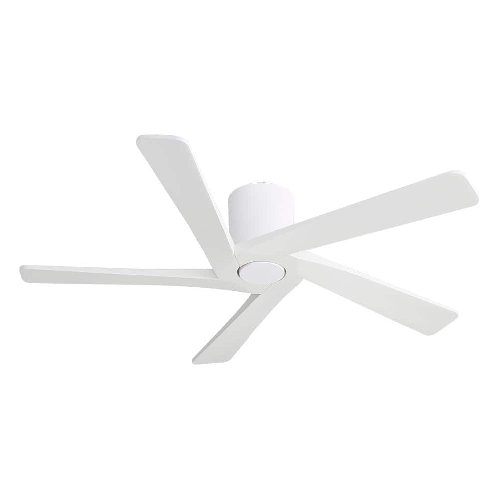 54 in. (4.5 ft.) Indoor Flush Mount Ceiling Fan, 5 Solid Wood Blades Ceiling Fan with Remote, White price history on PriceWatchPro